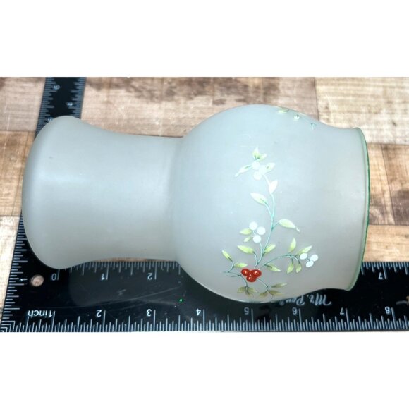 Floating Candle Holder Pfaltzgraff Winterberry Frosted Glass Holly Berry Green - Picture 5 of 5